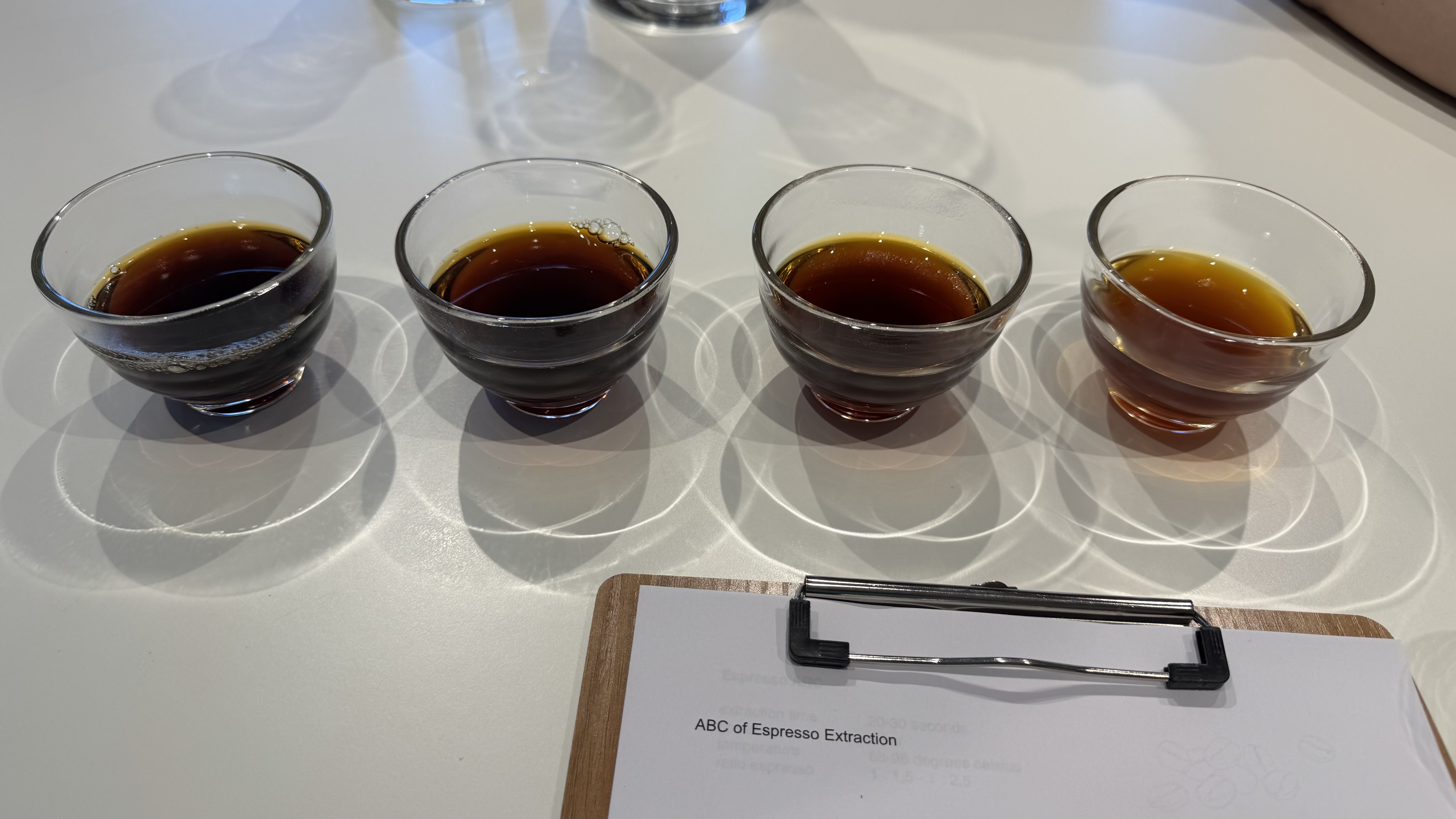 Course materials and brewers during the classroom portion