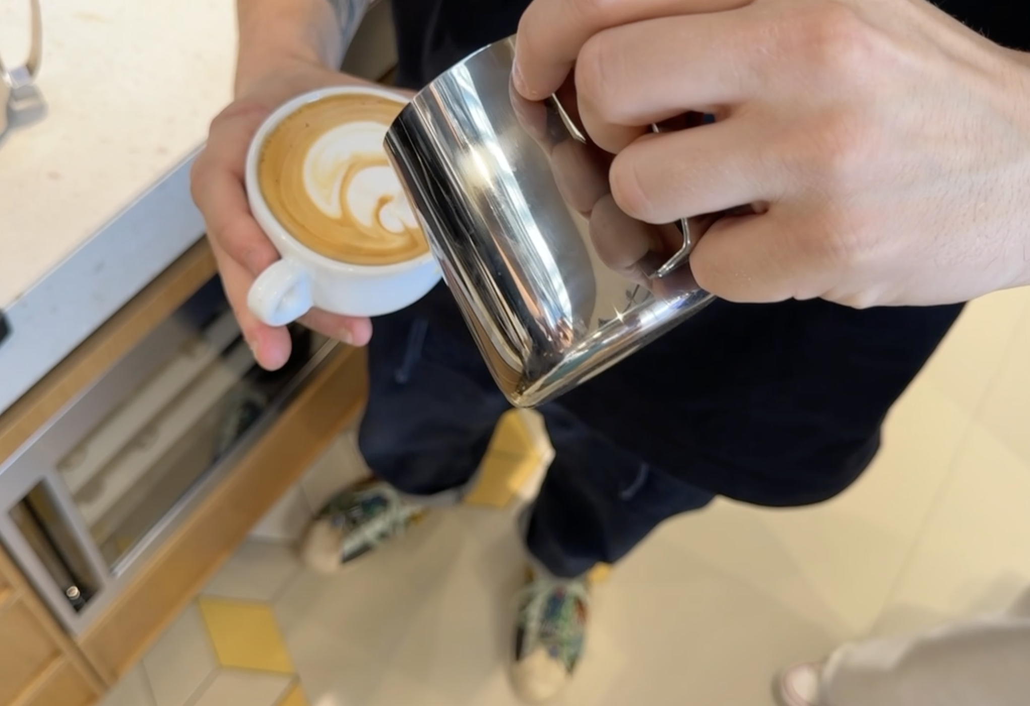 Latte art and milk steaming notes from the class