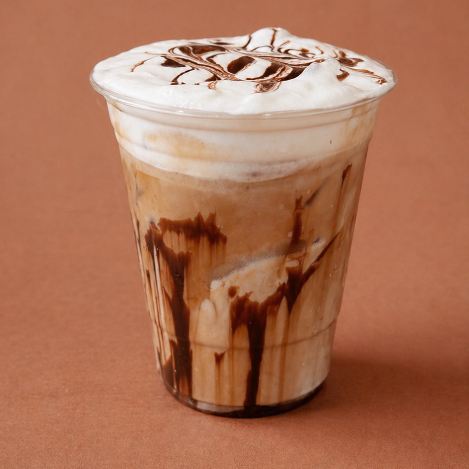 Iced mocha latte drink photo
