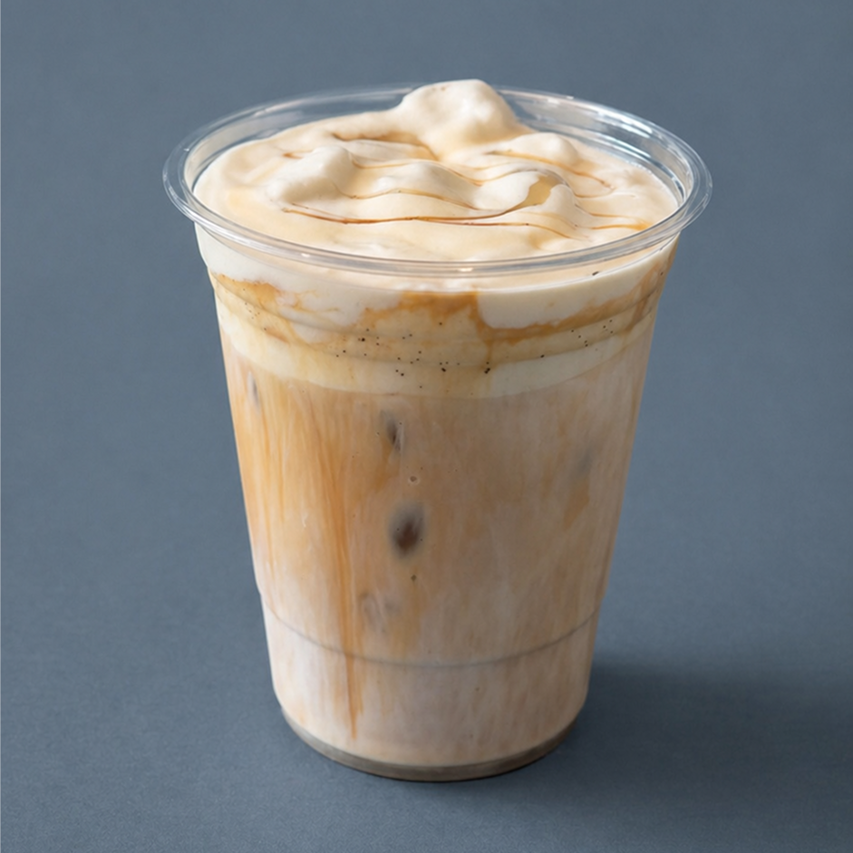 Iced vanilla latte drink photo
